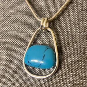Liz & Co Liz Claiborne Silver Turquoise Snake Chain Necklace